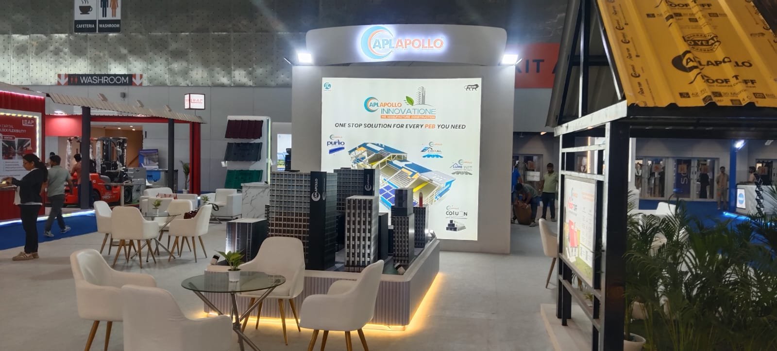 APL Apollo Innovatione booth lounge and city model display