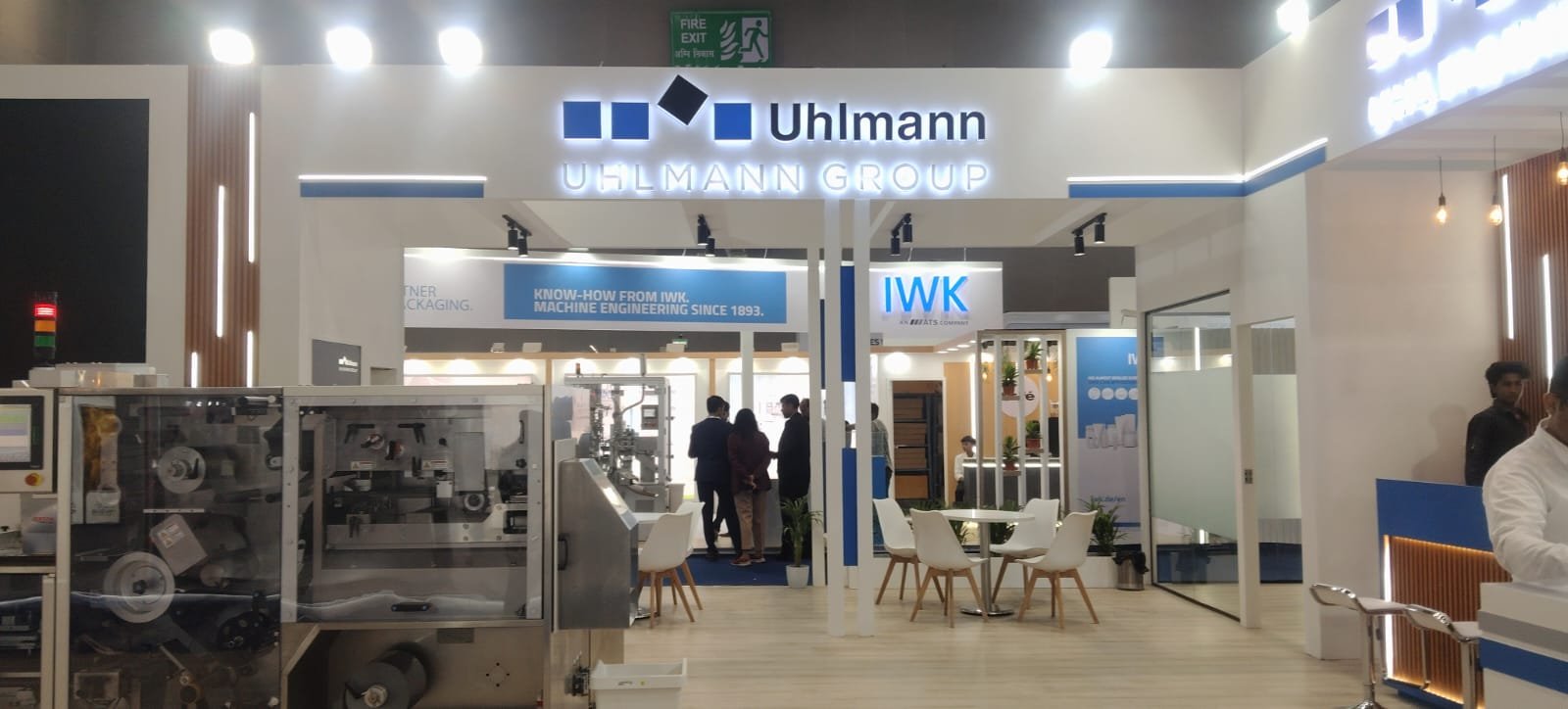 Uhlmann Group exhibition booth entrance and lounge