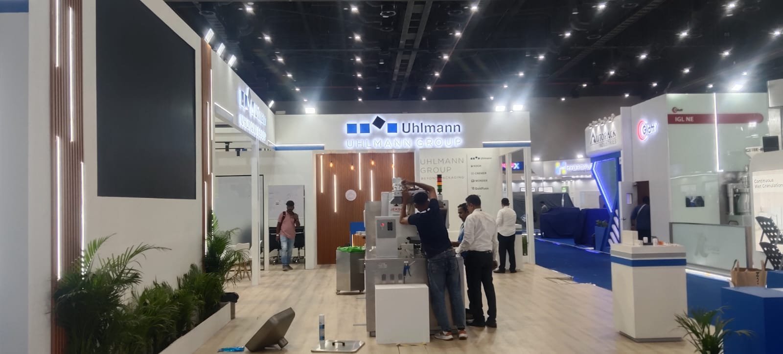 Uhlmann Group booth with machinery display