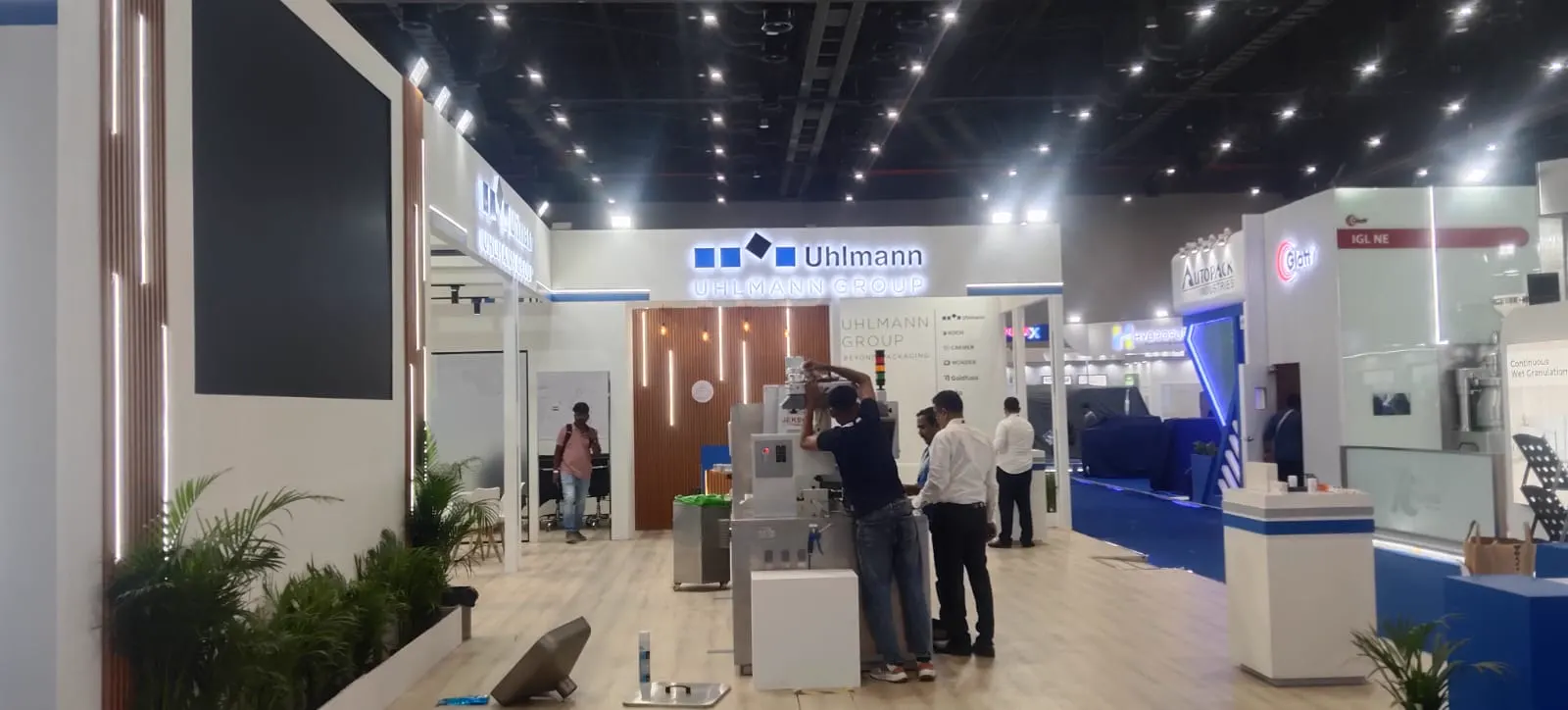 Uhlmann Group booth with machinery display