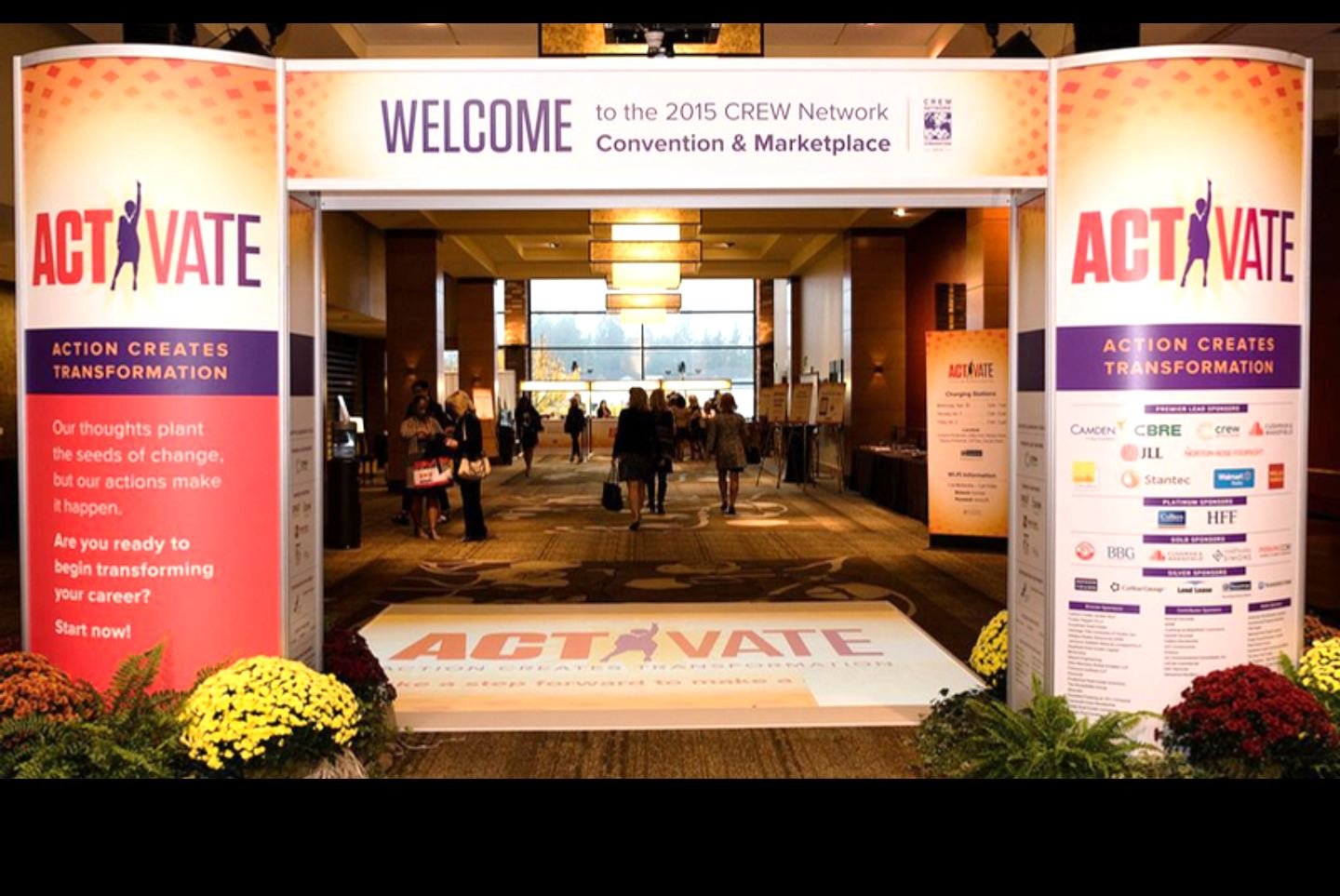 ACTIVATE convention entry gate and welcome signage