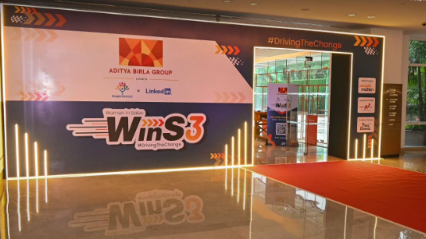 Aditya Birla Group WinS3 event entry gate designed and built by ChalkWalk
