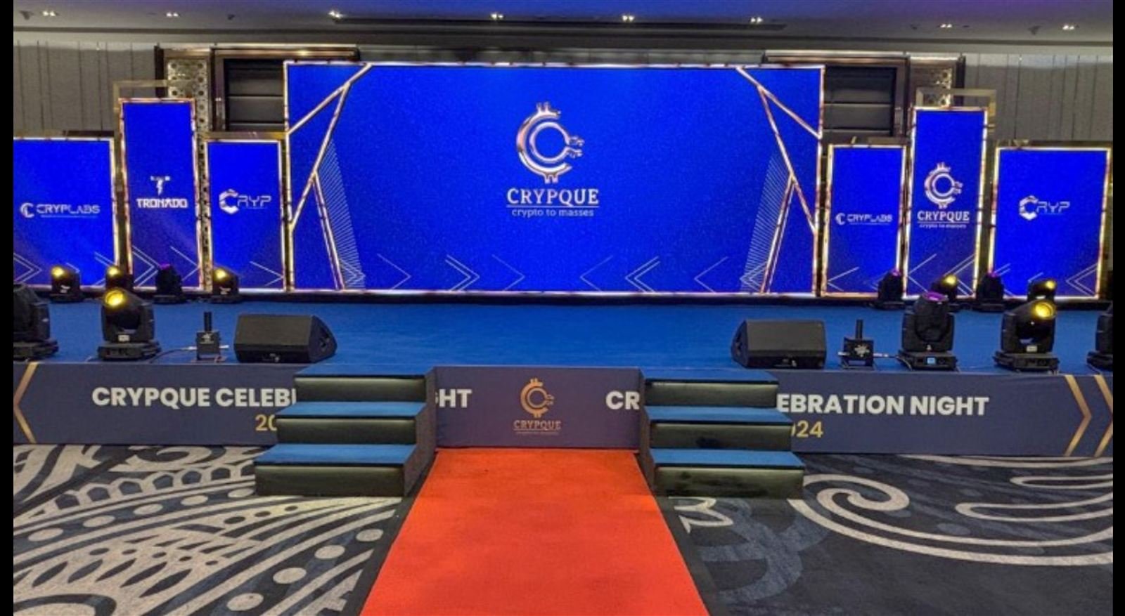 Crypque Celebration Night main stage and red carpet