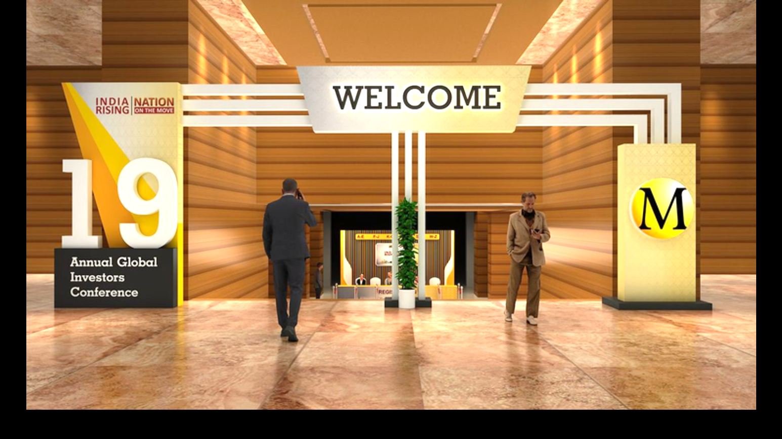 Welcome entry gate design for an annual global investors conference