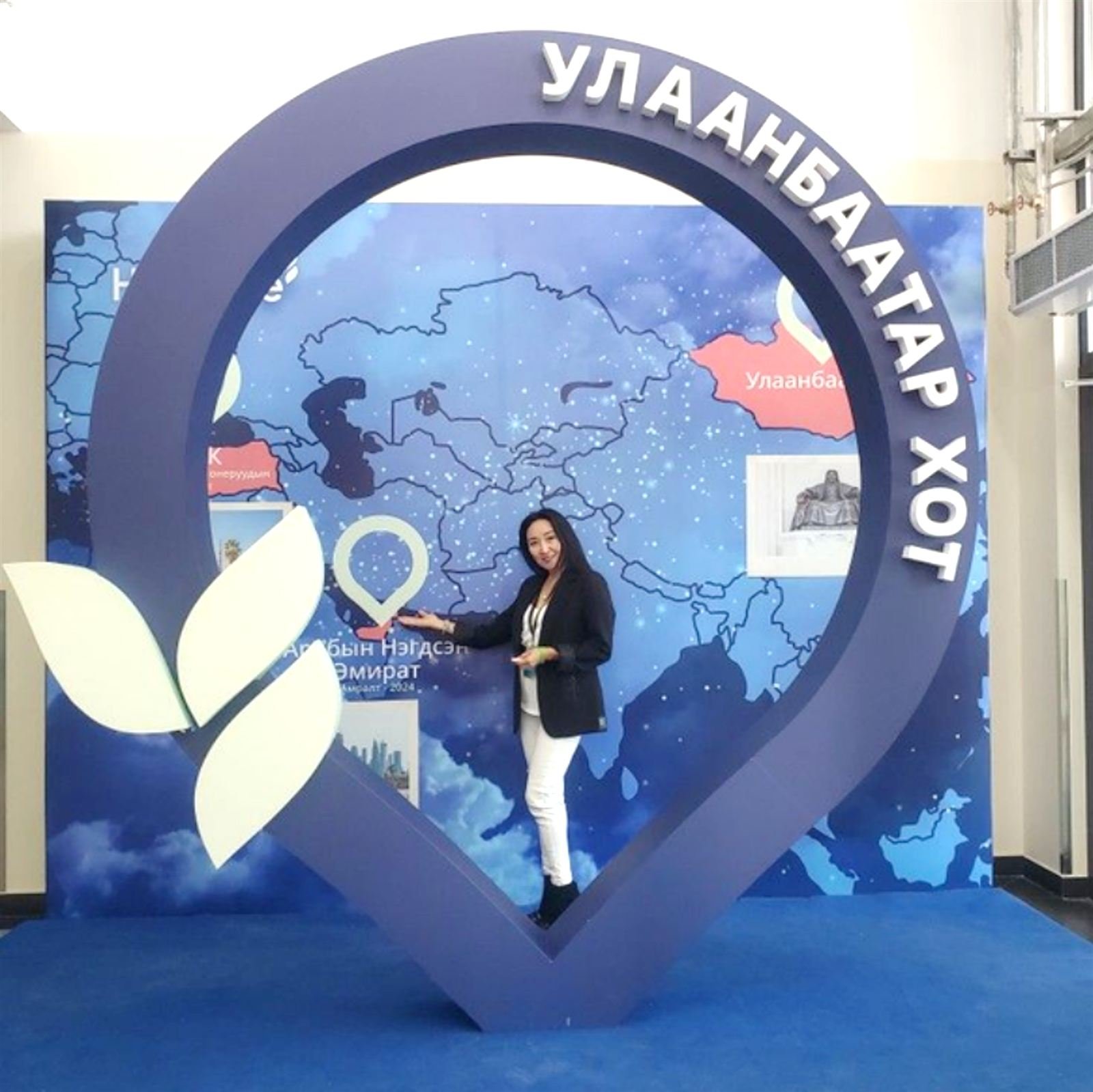 Branded photo moment structure at an international event in Ulaanbaatar