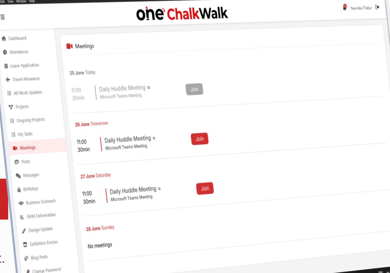 One ChalkWalk team meetings